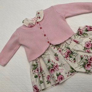 Little Me Linen/Cotton 3 piece dress set, 9 months